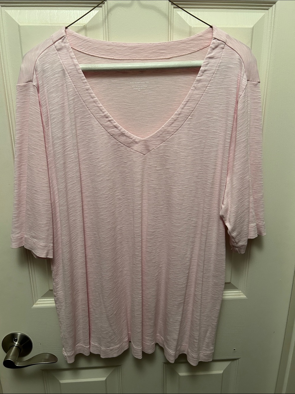 J. Jill Soft Light Pink V-Neck Short Sleeve Tee